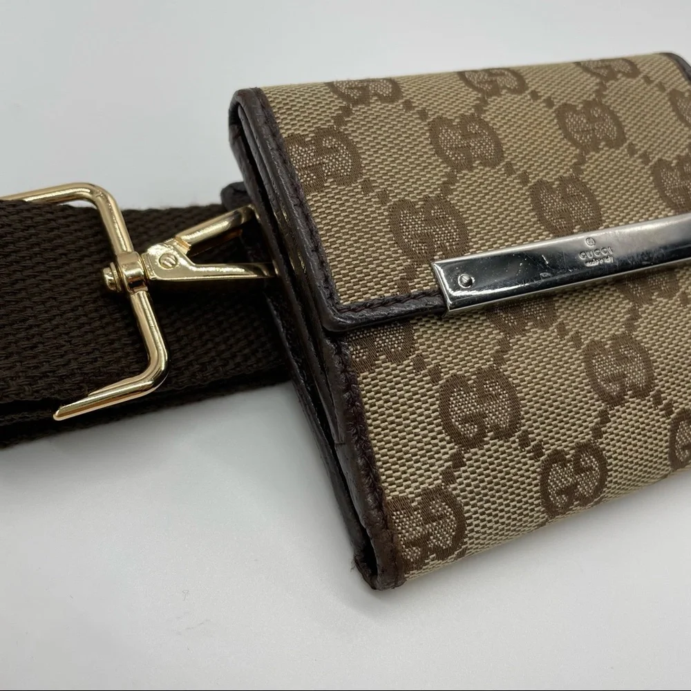 Gucci Brown Monogram Crossbody Belt Bag
